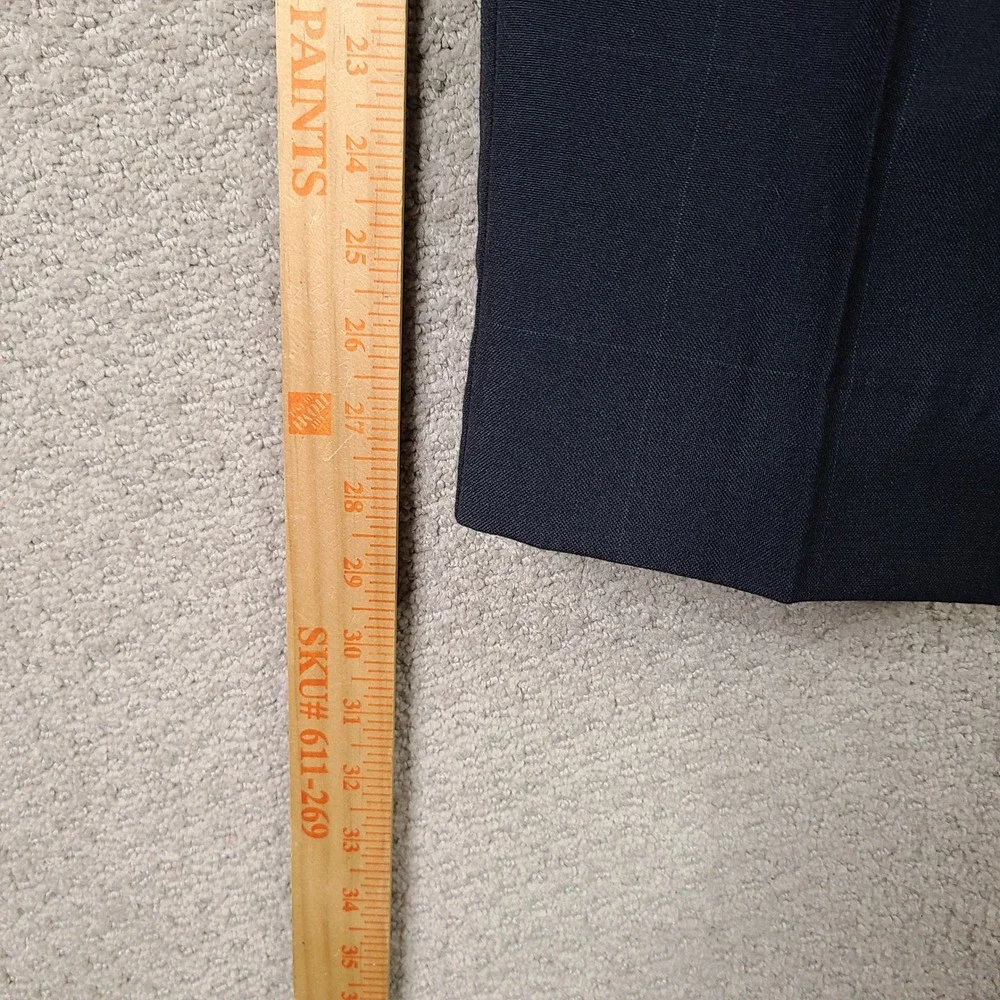 Vintage Farah Suit Mens 44L Blue Green Check‎ 2 Piece Wool Blend Pleated 36x28